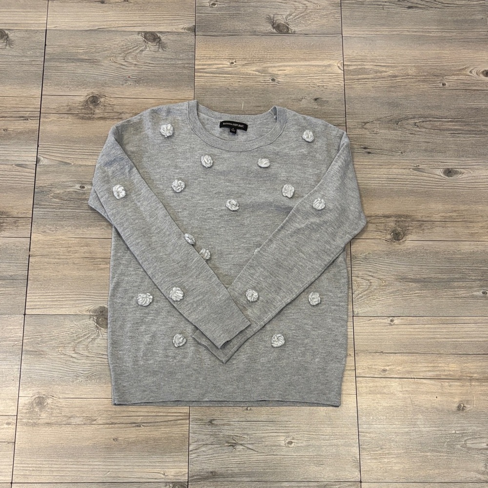 Gray Sweater with Polka Dots